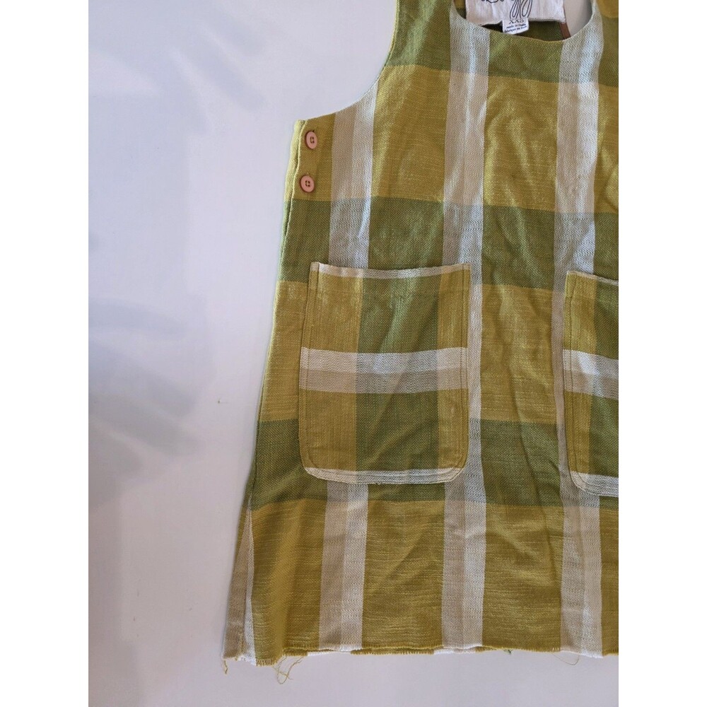 Ace&Jig Brand Thelma Multi-Colored Plaid Textile Chore Dress Sz XXS Plaid Pocket - Picture 3 of 6